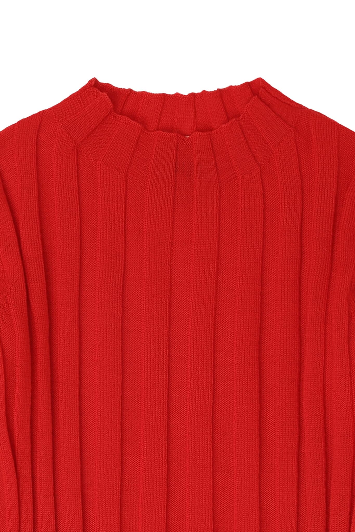 FUB — FUB / High Neck Uld Bluse / Signal Red — alternativt billede