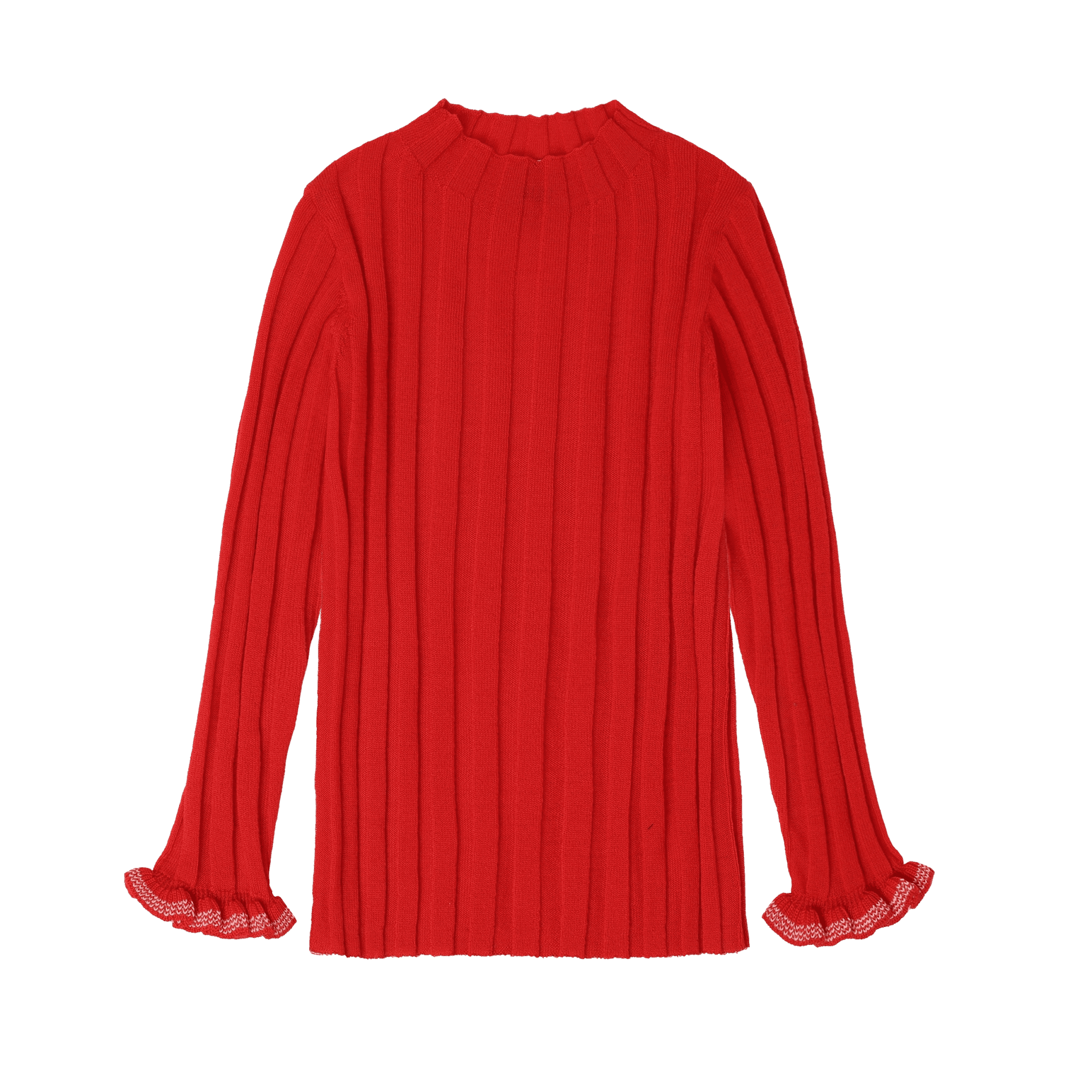 FUB — FUB / High Neck Uld Bluse / Signal Red
