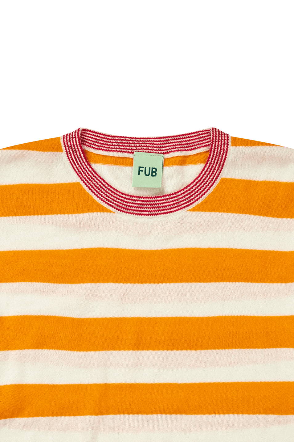 FUB — FUB / Stribet Bomulds T-shirt / Ecru Sunflower — alternativt billede