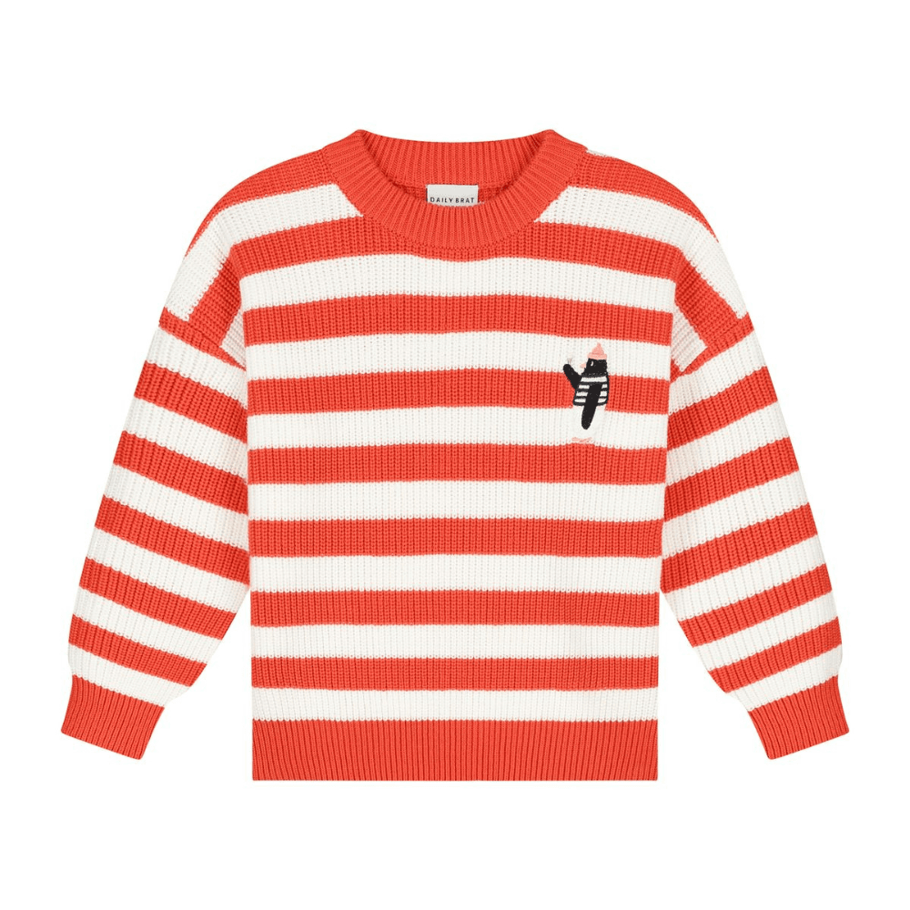 Daily Brat / Strikket Sweater med striber / Pingvin — billede 5