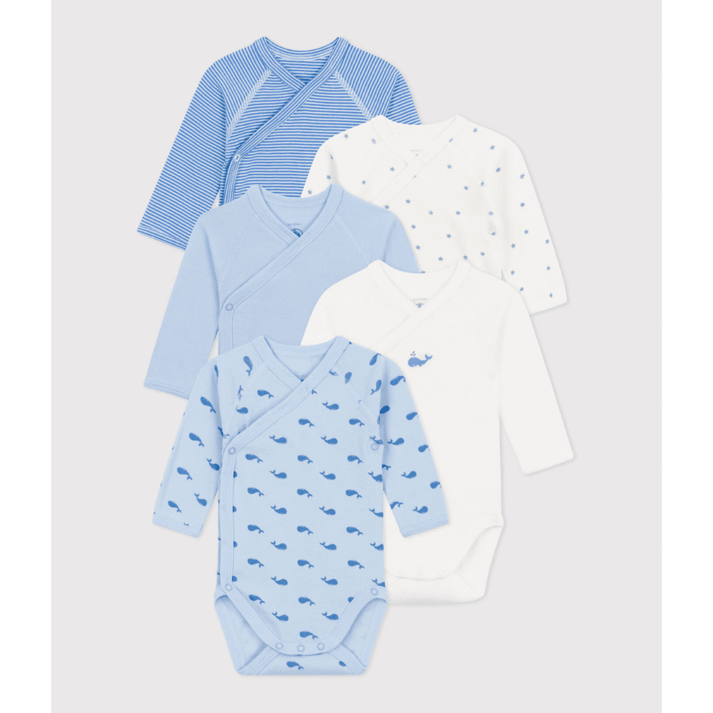 Petit Bateau / 5 pak baby body / hvaler