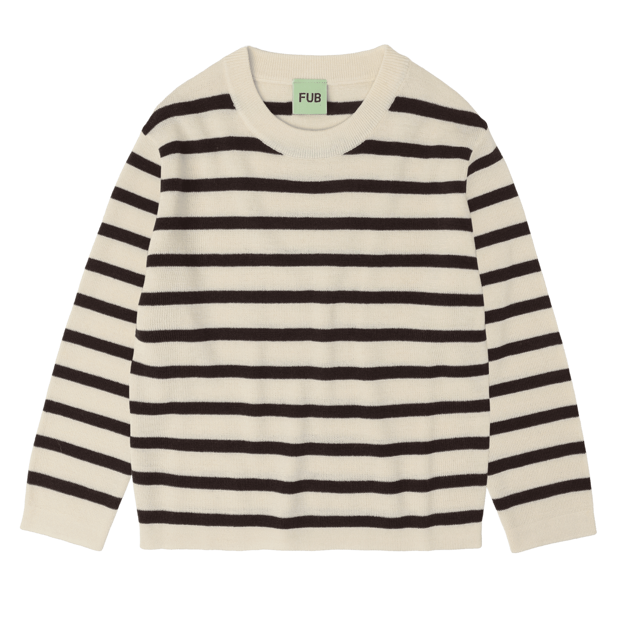 FUB — FUB / Stribet Uld Bluse / Mocca