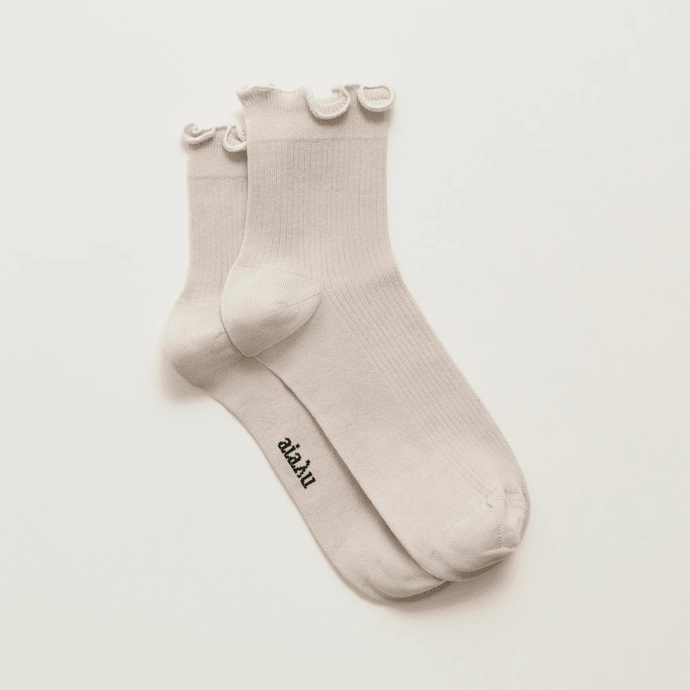 Aiayu / Cotton Frill Strømper / Milk