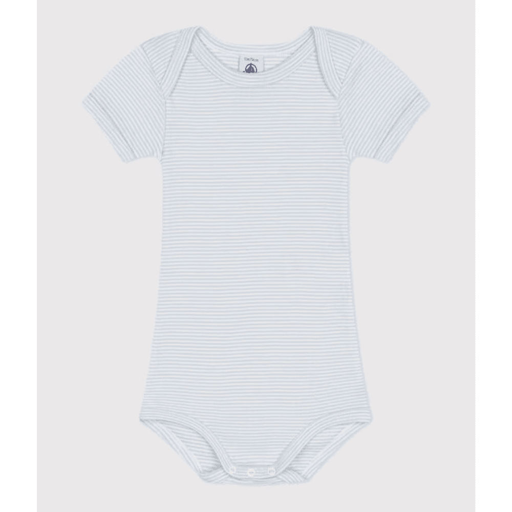 Petit Bateau / Kortærmet Body / Lyseblå Striber