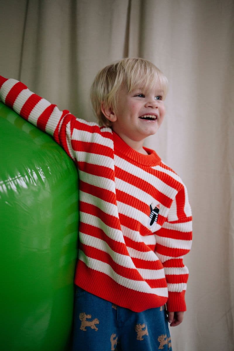 Daily Brat / Strikket Sweater med striber / Pingvin — billede 3