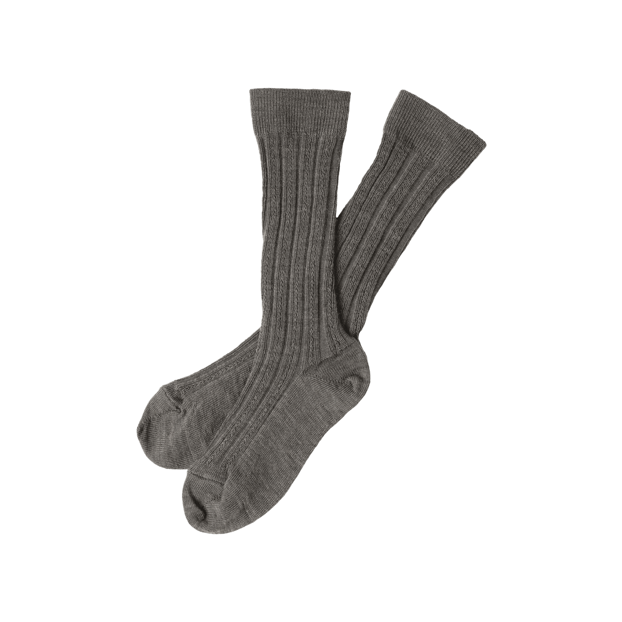 FUB / Uld Knæstrømper / Dark Beige Melange