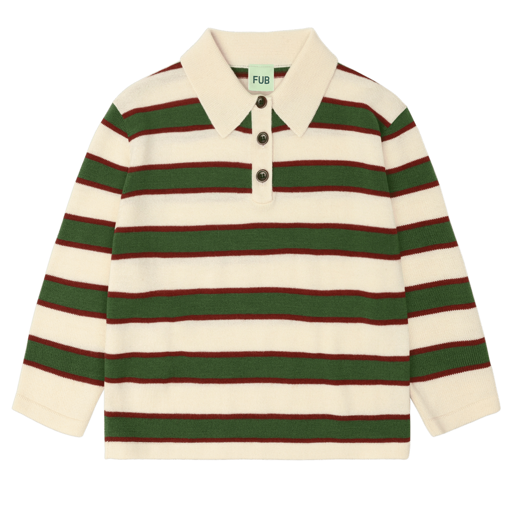 FUB — FUB / Stribet Uld Polo / Ecru