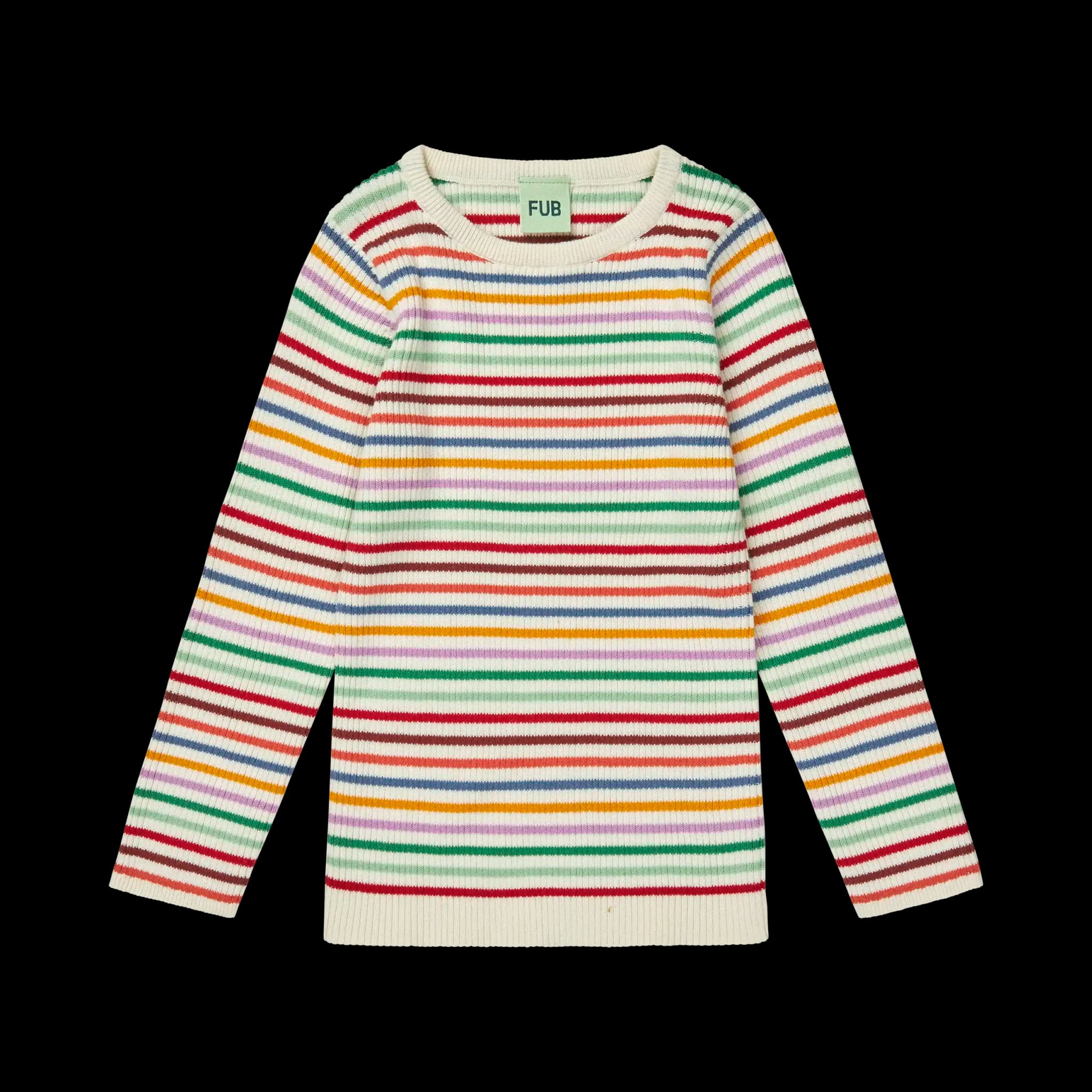FUB — FUB / Stribet Rib Bomulds Bluse / Multistriber