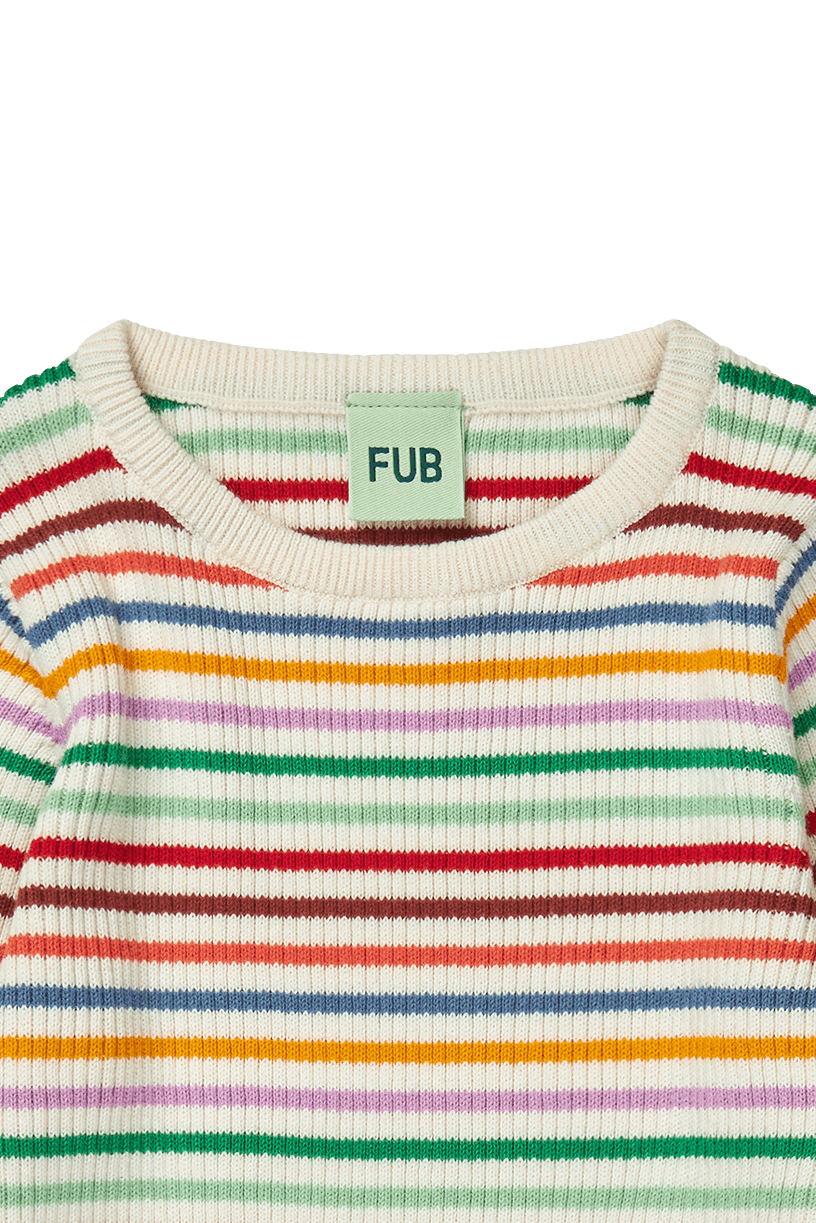 FUB — FUB / Stribet Rib Bomulds Bluse / Multistriber — alternativt billede
