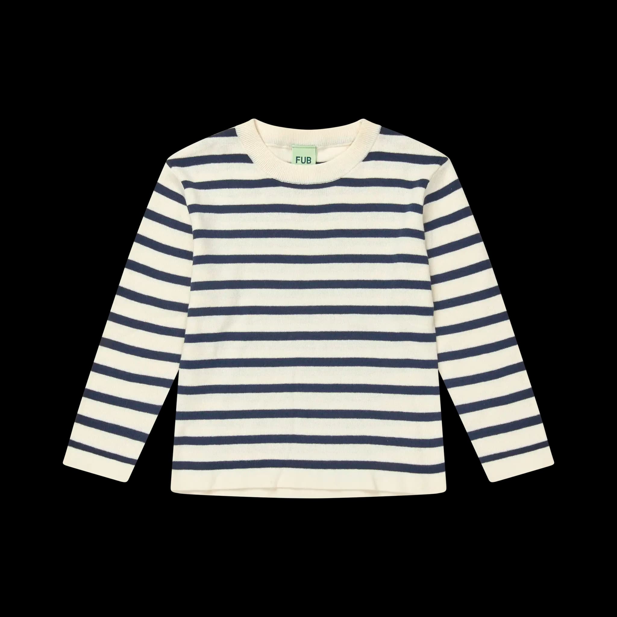 FUB — FUB / Langærmet Bomulds Bluse / Ecru Dark Navy