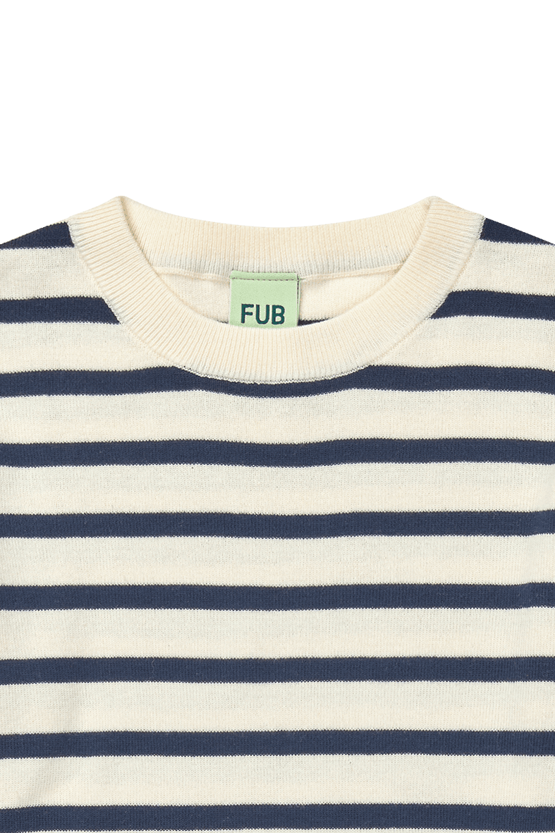 FUB — FUB / Langærmet Bomulds Bluse / Ecru Dark Navy — alternativt billede