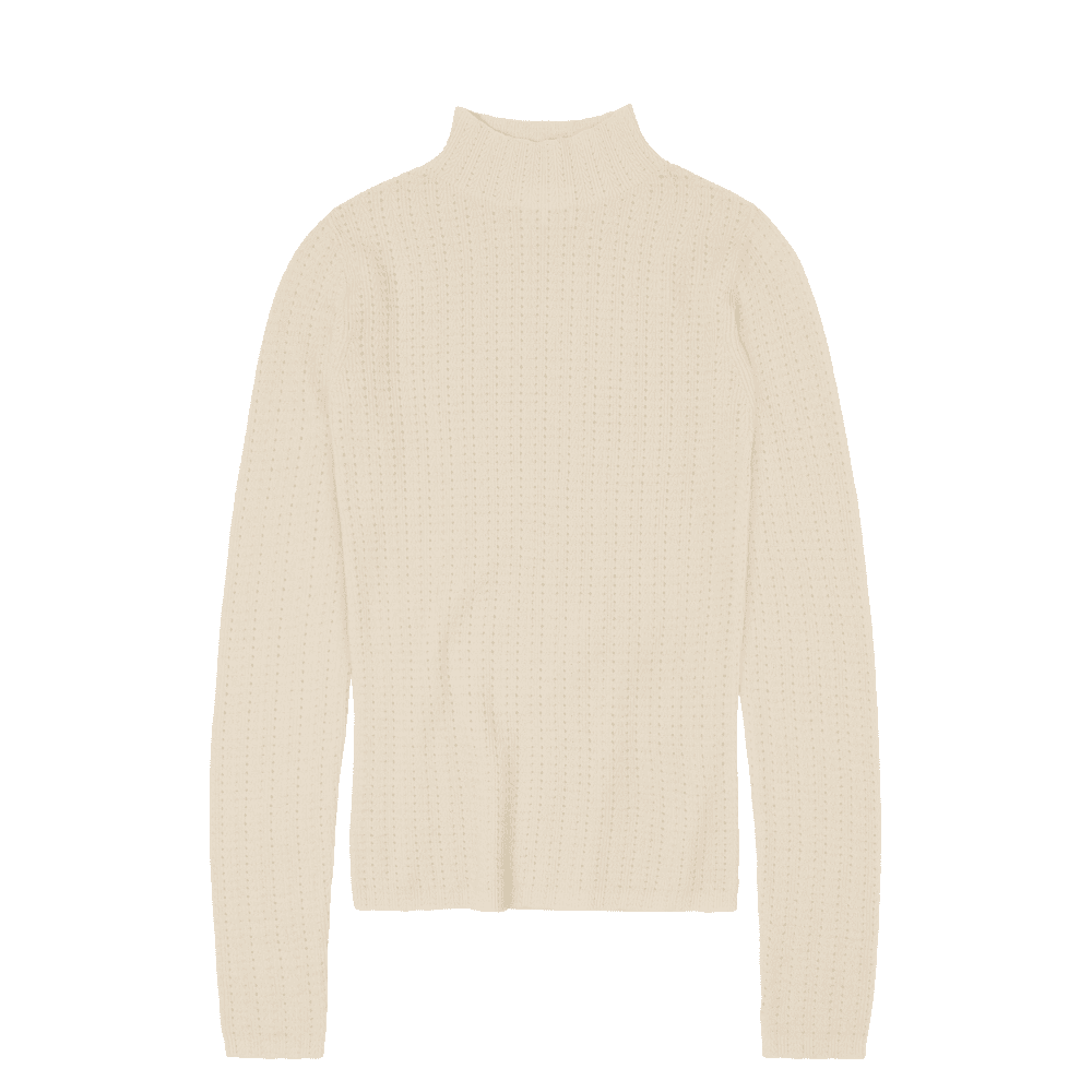 FUB Woman — FUB Woman / High Neck Pointelle Bluse / Ecru