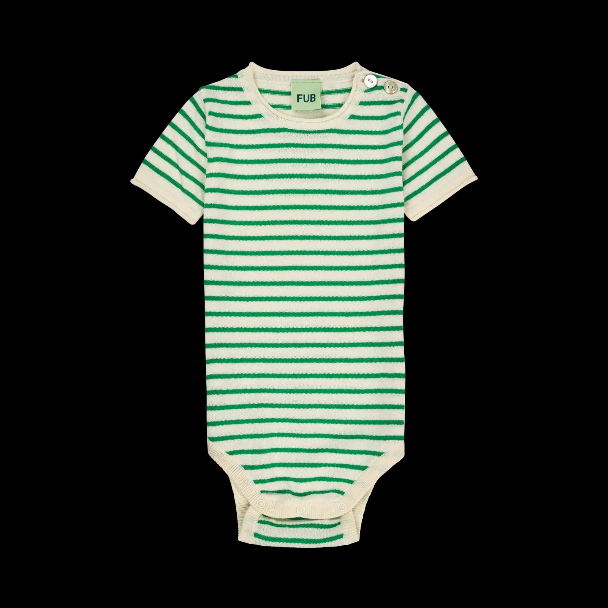 FUB — FUB / Baby Kortærmet Bomulds Body / Ecru Basil