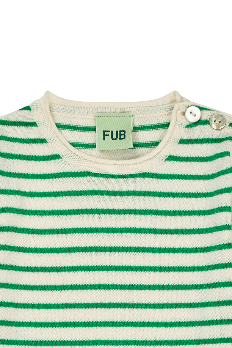 FUB — FUB / Baby Kortærmet Bomulds Body / Ecru Basil — alternativt billede