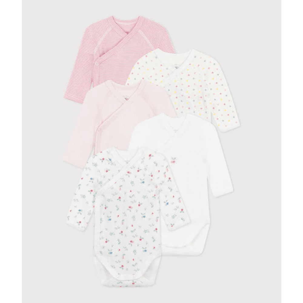 Petit Bateau / 5 pak baby body / blomster
