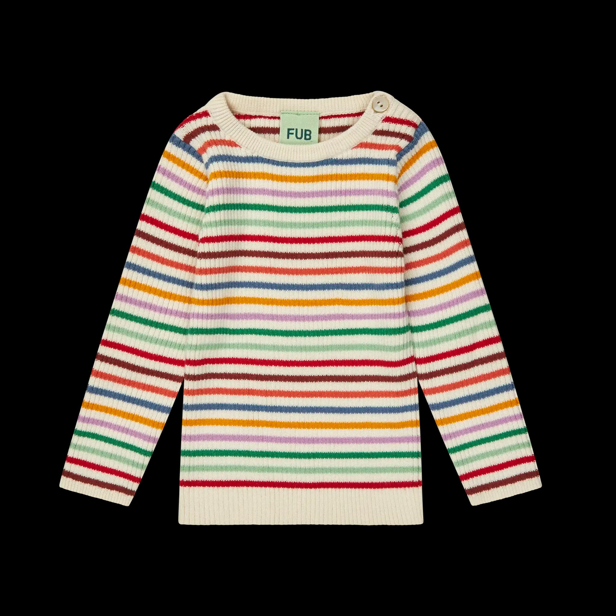 FUB — FUB / Baby Stribet Rib Bomulds Bluse / Multistriber