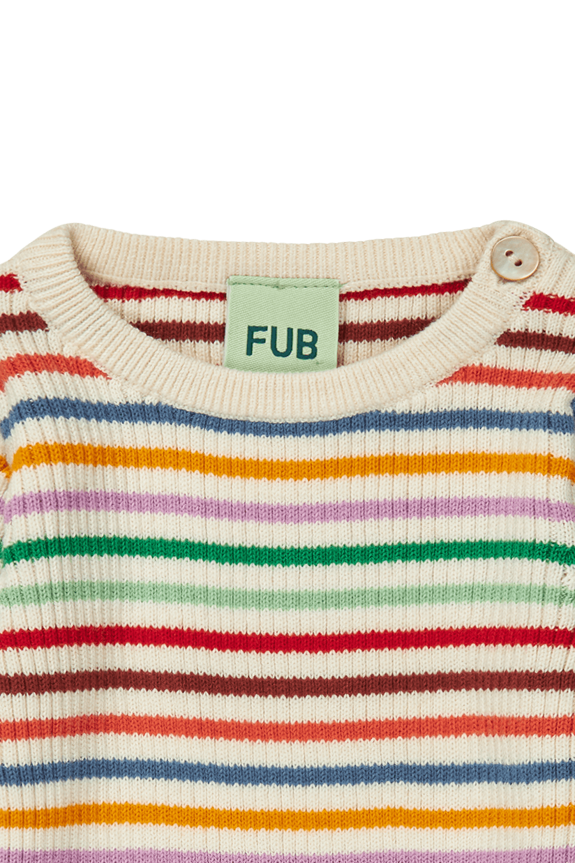FUB — FUB / Baby Stribet Rib Bomulds Bluse / Multistriber — alternativt billede