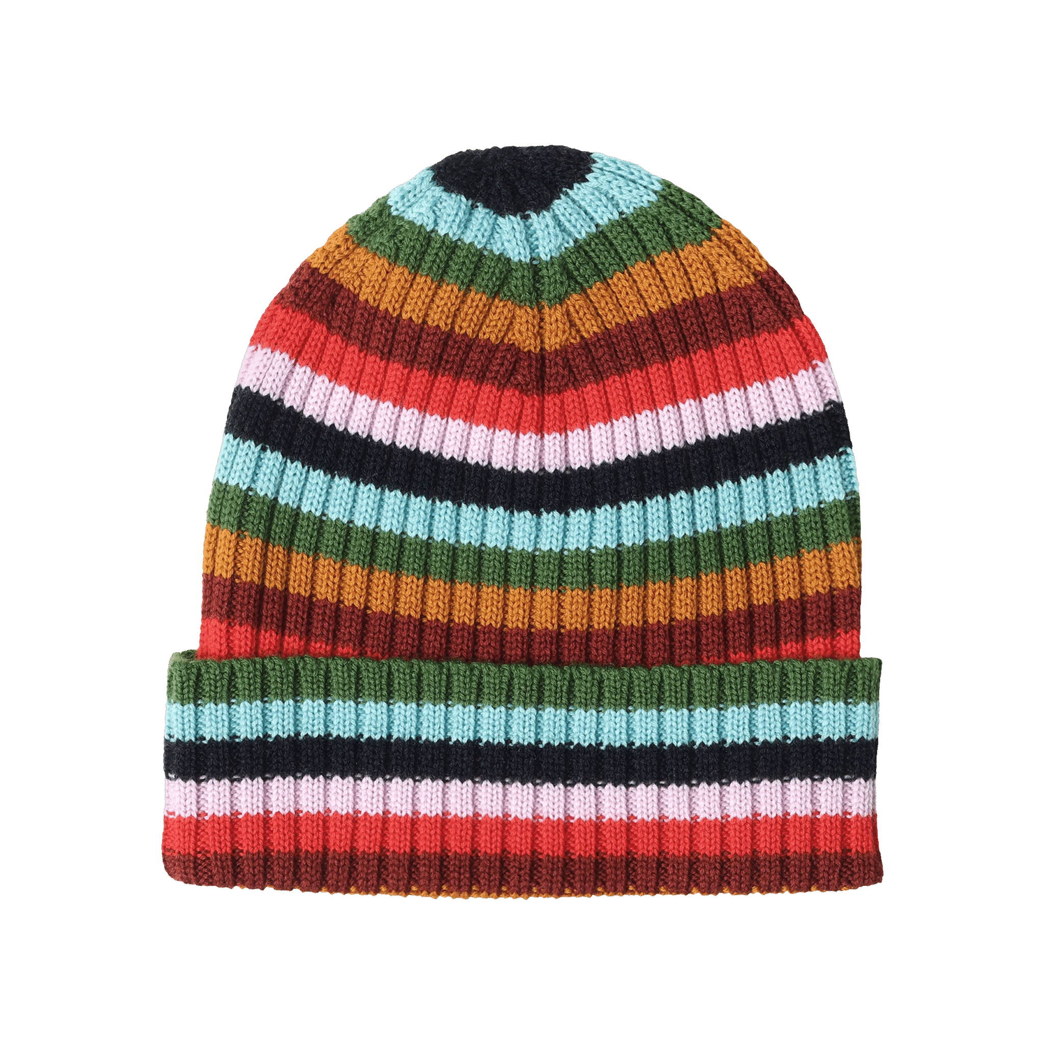 FUB / Rib Beanie Uld Hue / Multi Striber