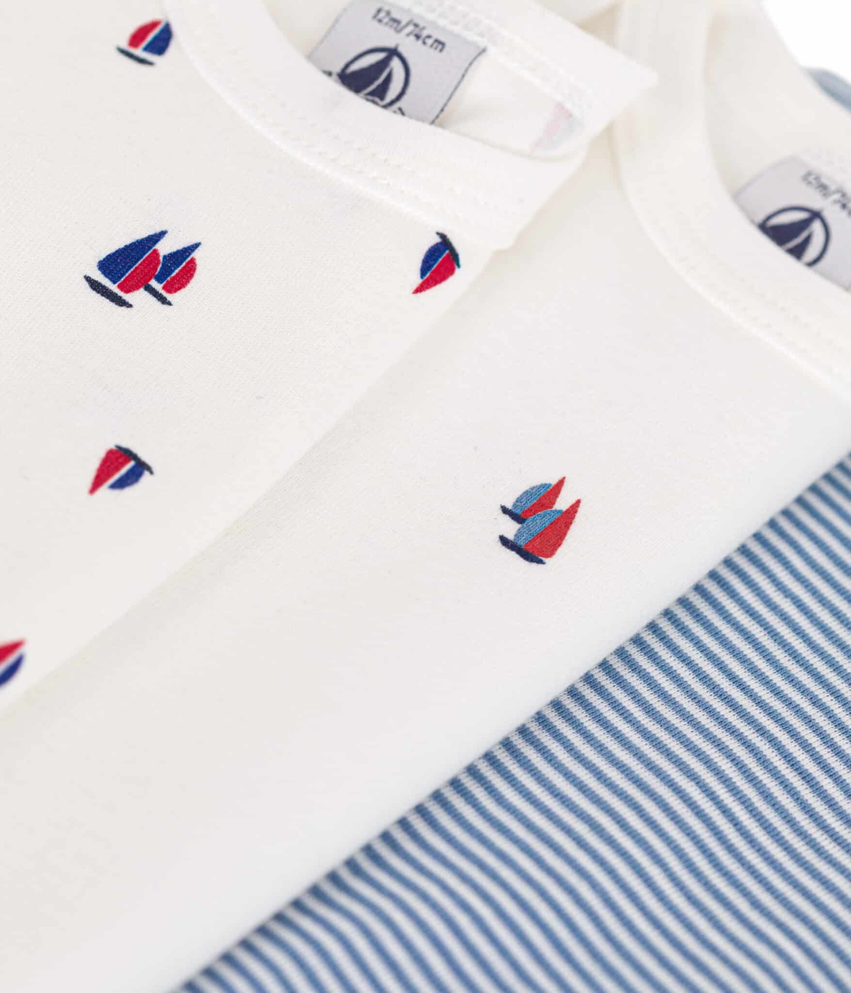 Petit Bateau / 3 pak langærmet body / seljbåde — billede 2