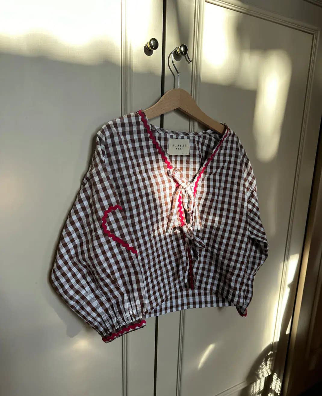Sissel Edelbo MINI / Astrid mini top / Brown Checks — billede 3