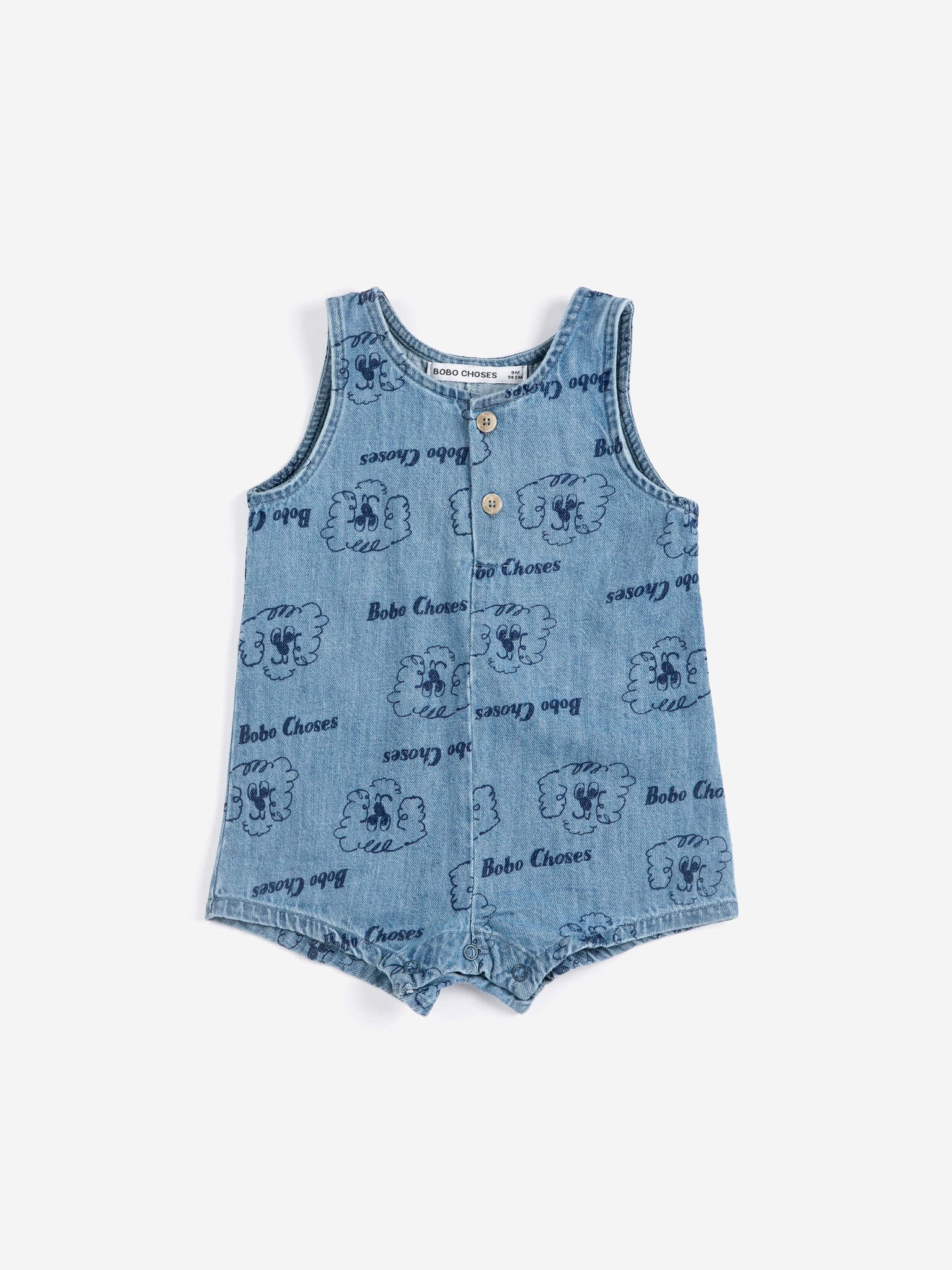 Bobo Choses / Pickles The Dog all over denim playsuit Baby