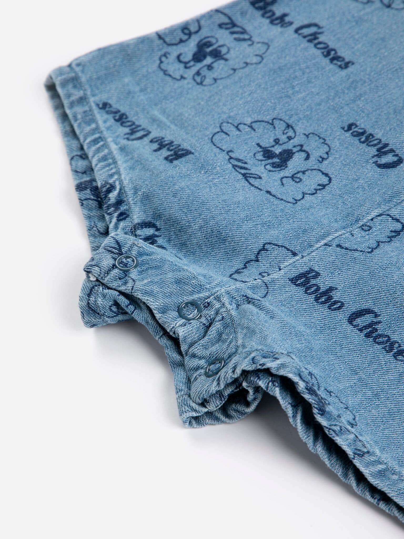 Bobo Choses / Pickles The Dog all over denim playsuit Baby — billede 3