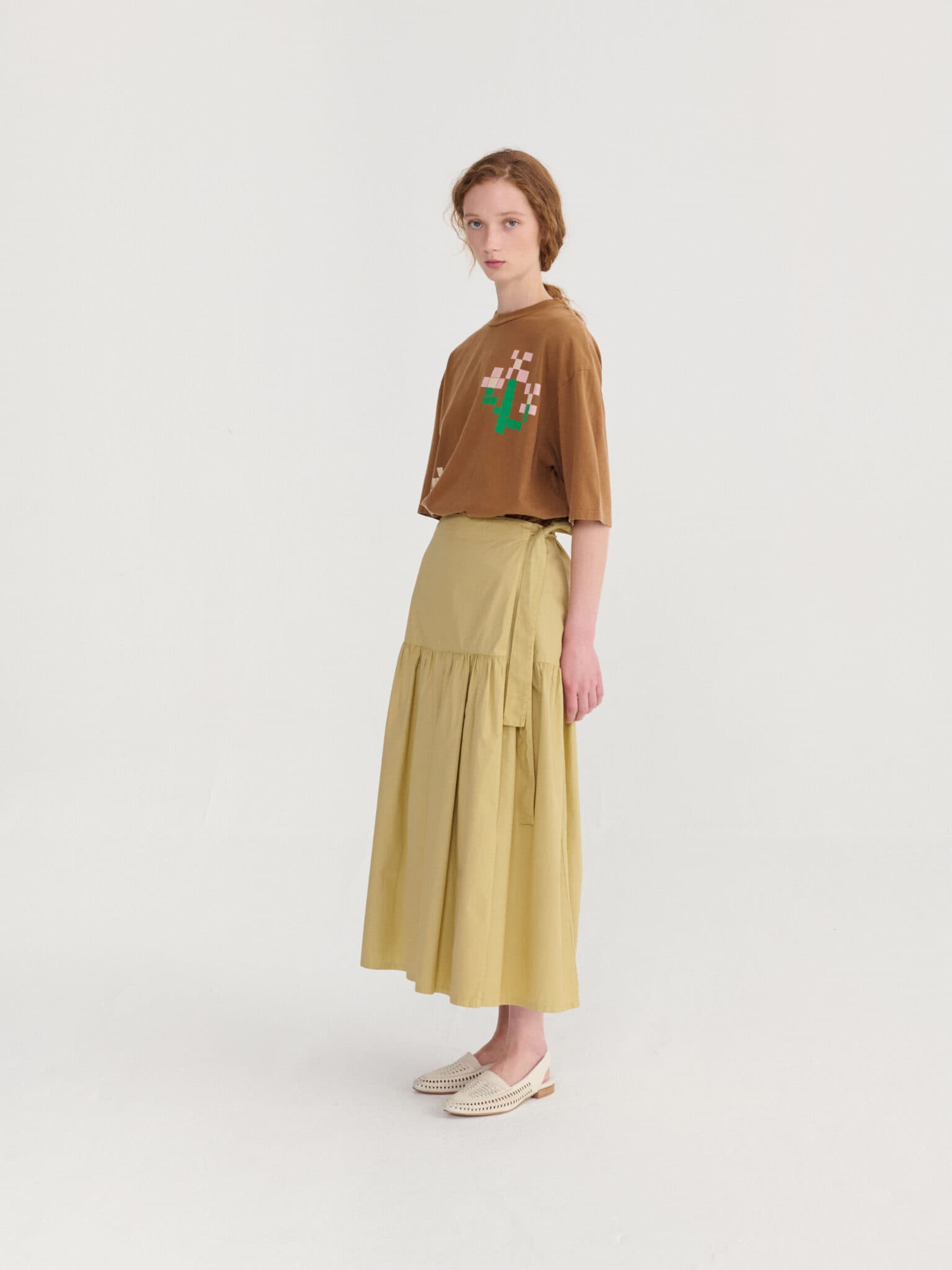 Bobo Choses Woman / Slå om nederdel bomuld / khaki — billede 4