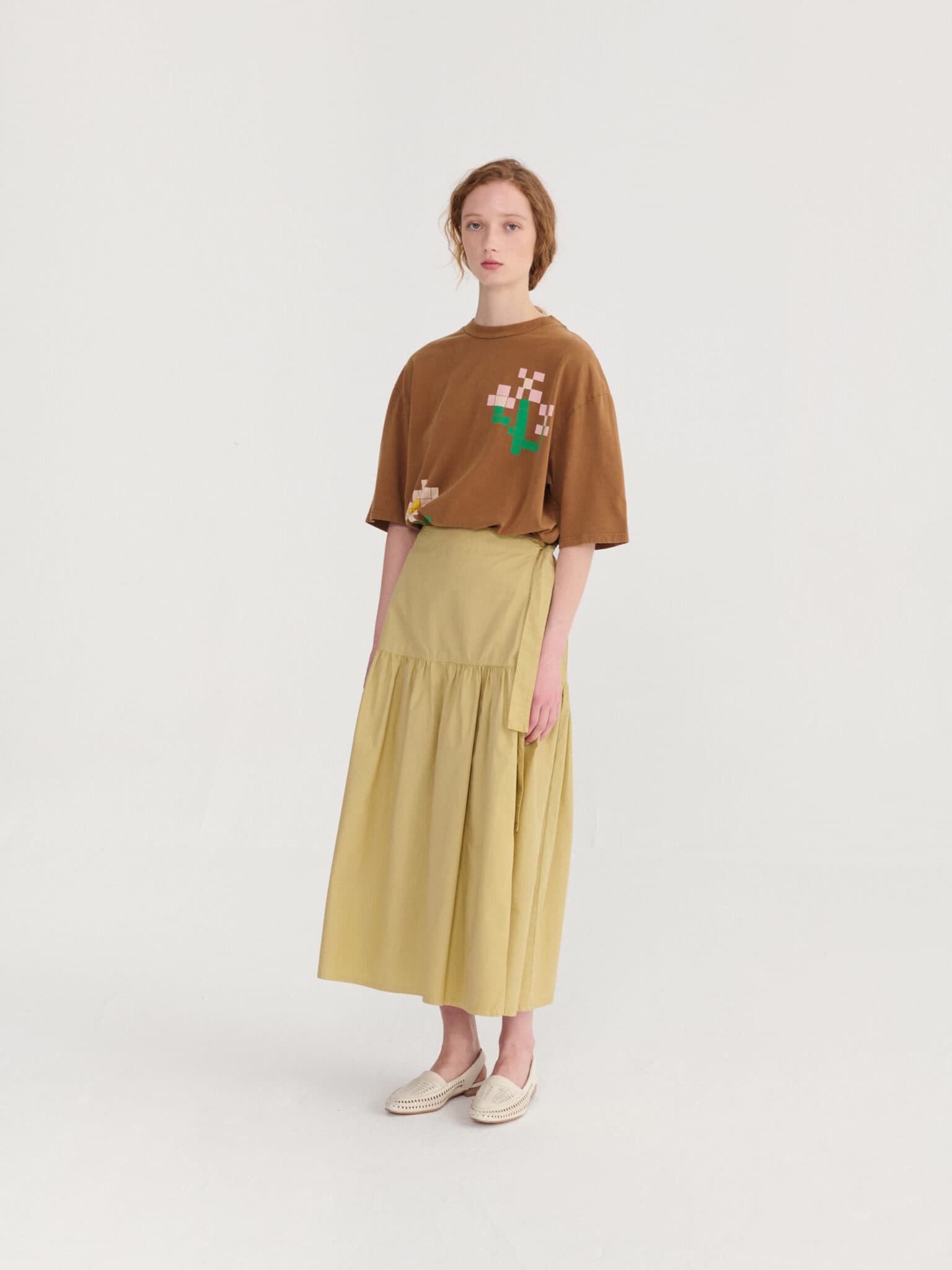 Bobo Choses Woman / Slå om nederdel bomuld / khaki — billede 5