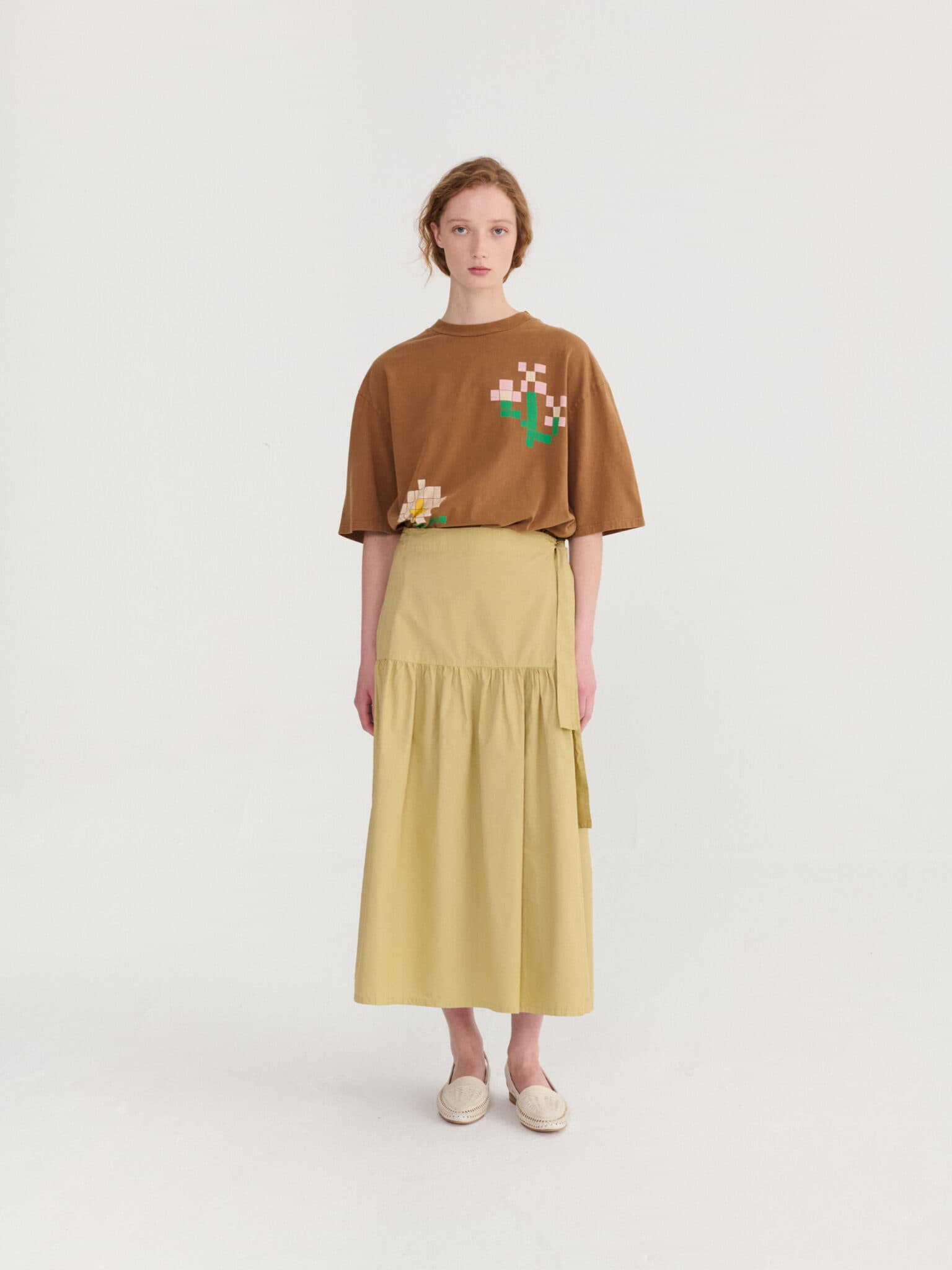 Bobo Choses Woman / Slå om nederdel bomuld / khaki