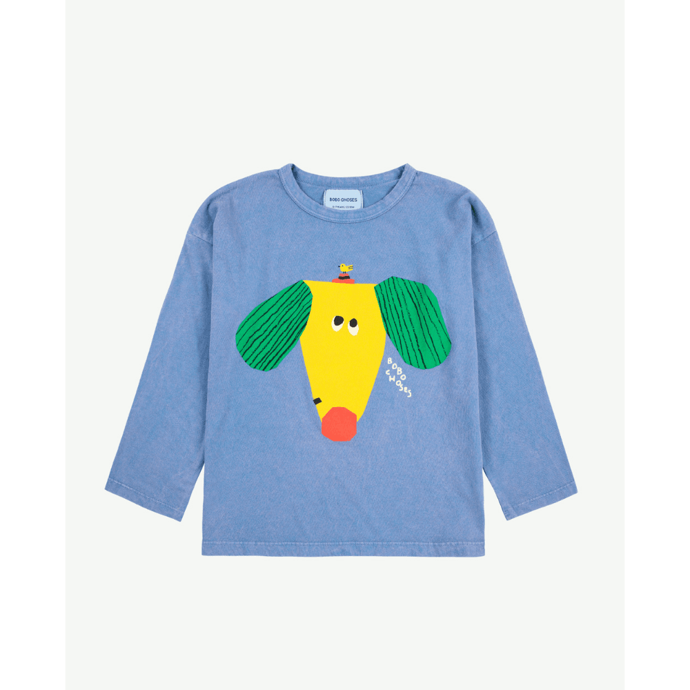 Bobo Choses — Bobo Choses / Happy Dog Langærmet T-shirt / Blå