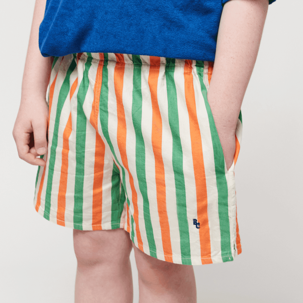 Bobo Choses — Bobo Choses / Stribede Shorts / orange grøn