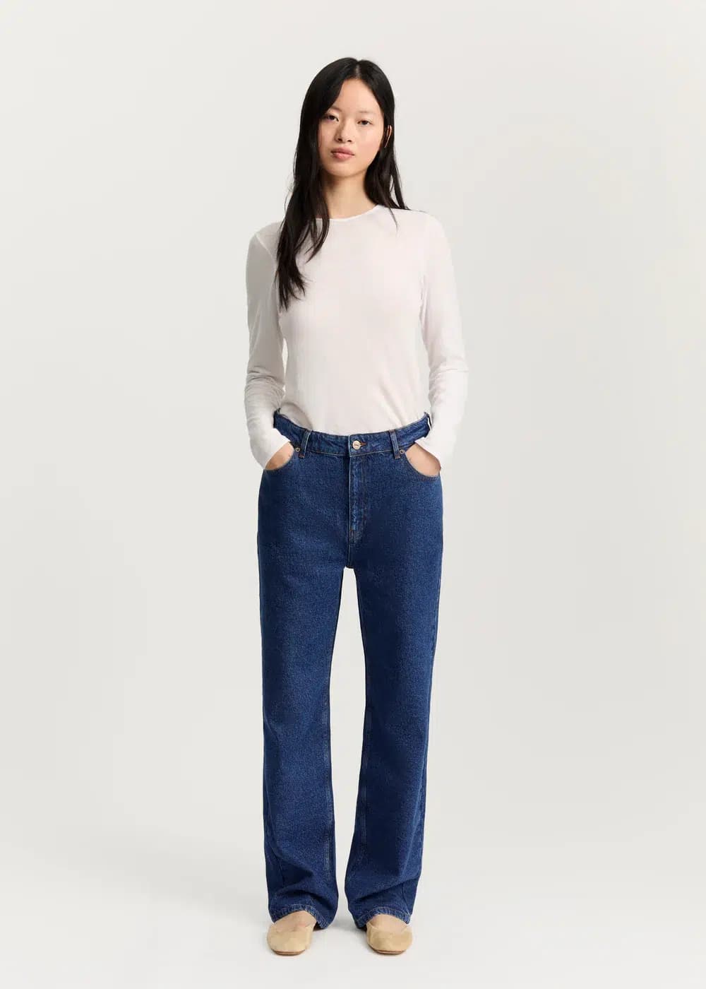 Aiayu / Cooper Highwaist Straight Jeans / Mid Blue — billede 7