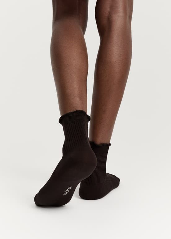 Aiayu / Cotton Frill Strømper / Chocolate — billede 2