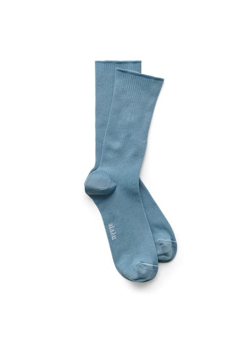 Aiayu / Bomulds Rib Strømper / Opal Blue