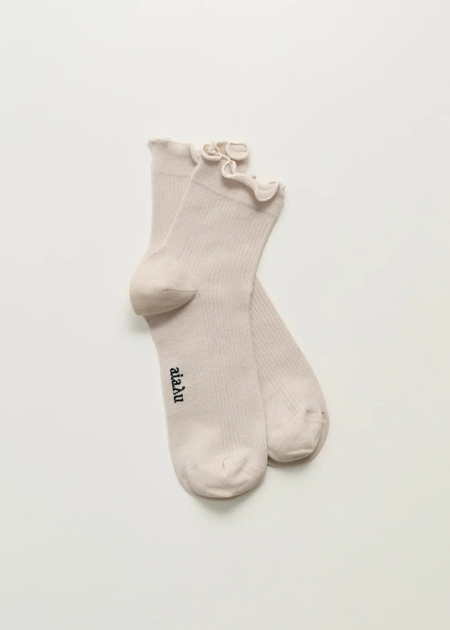 Aiayu / Cotton Frill Strømper / Milk — billede 2