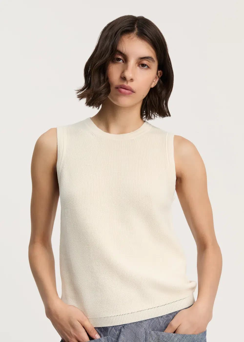 Aiayu / Esha strikket top / Pure Ecru