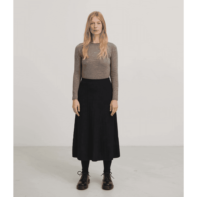 FUB — FUB / Strikket Uld Nederdel / Sort