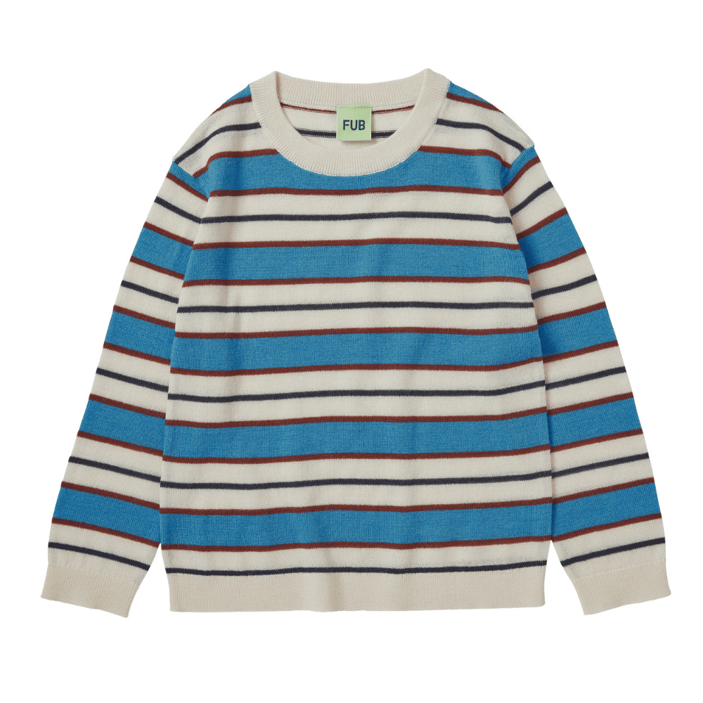 FUB — FUB / Stribet uld bluse / ecru deep sky