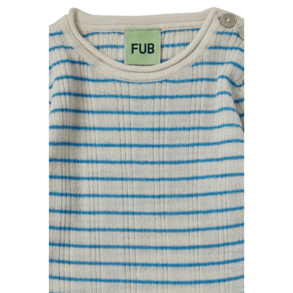 FUB — FUB / Baby rib uld body / blå striber — alternativt billede