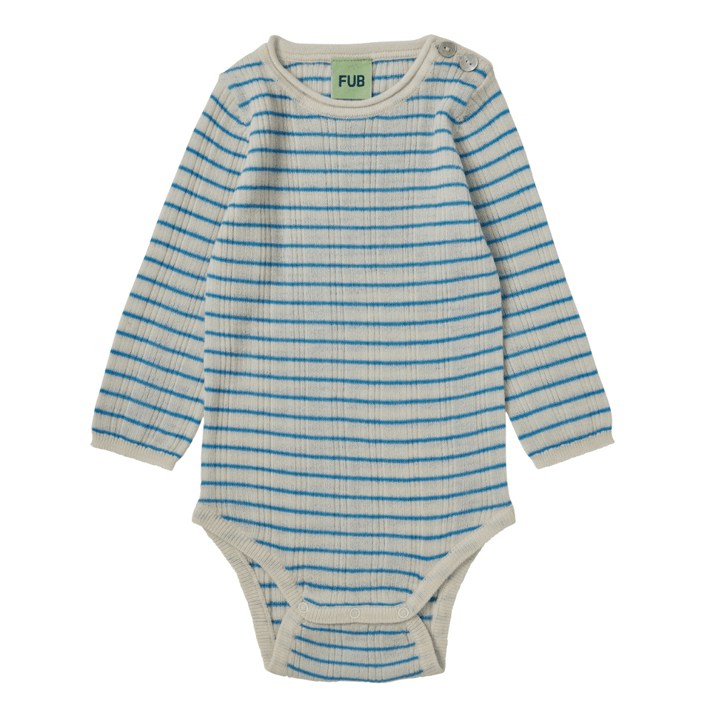 FUB — FUB / Baby rib uld body / blå striber