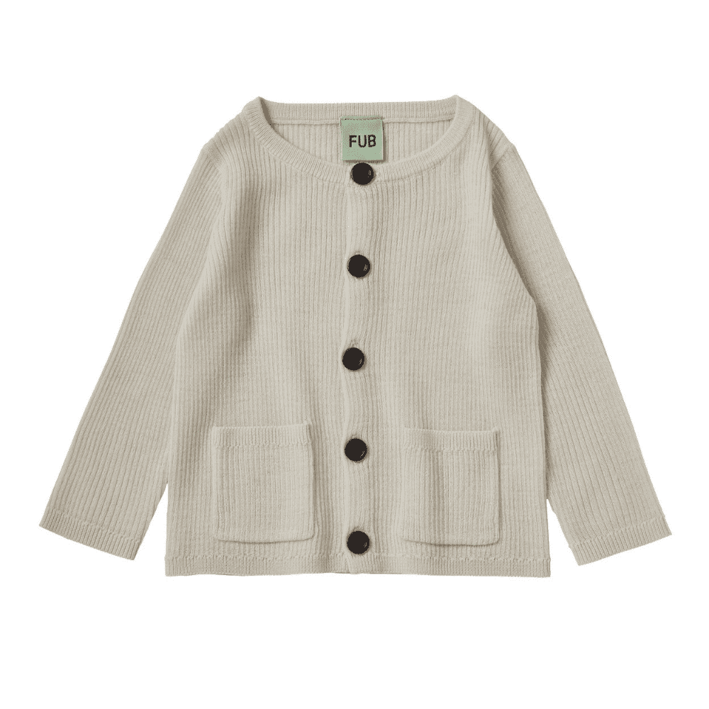 FUB — FUB / Baby rib uld cardigan / ecru