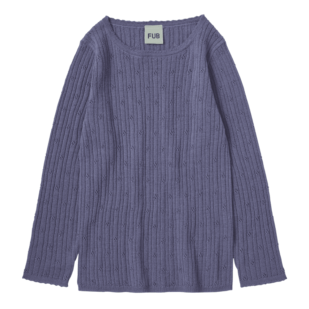 FUB — FUB / Pointelle uld bluse / dusty violet
