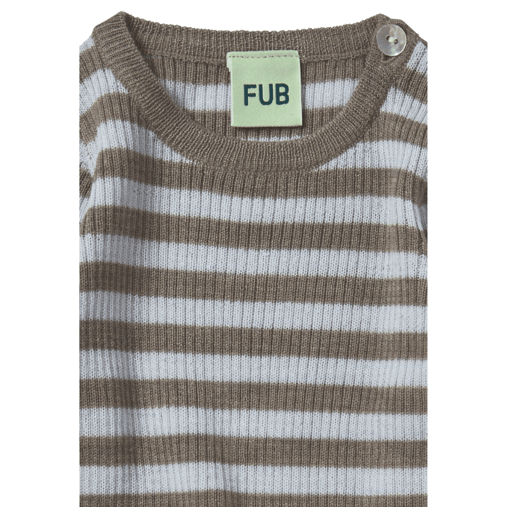 FUB — FUB / Baby rib uld bluse / hazel melange ice striber — alternativt billede