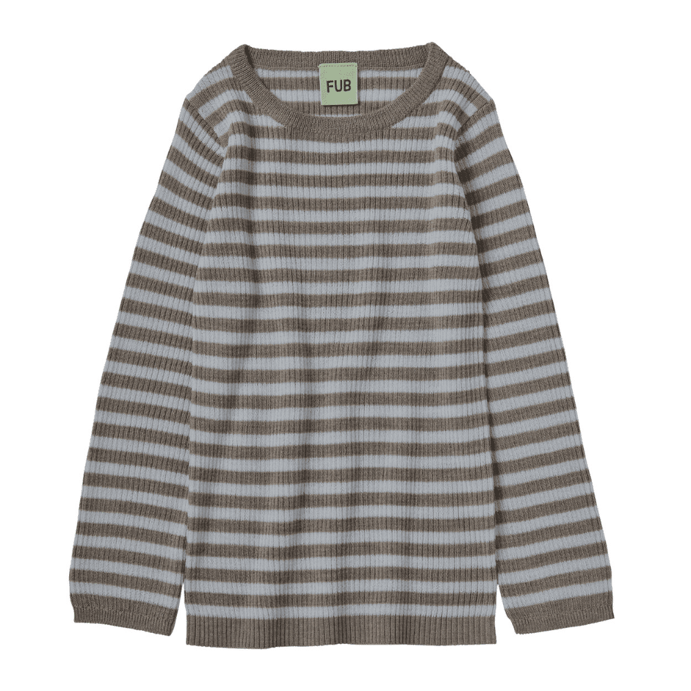 FUB — FUB / Rib uld bluse / hazel melange ice striber