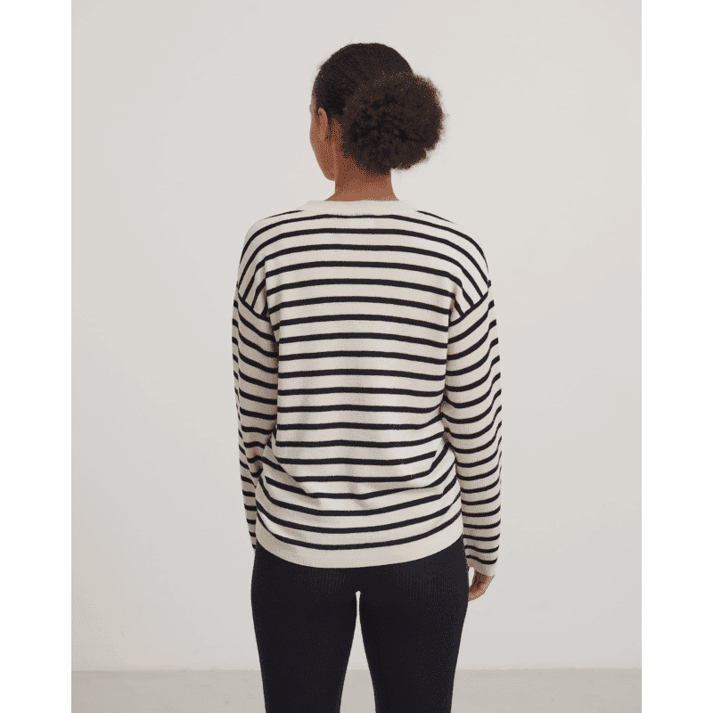 FUB — FUB / Løs Stribet Uld Bluse / Navy — alternativt billede