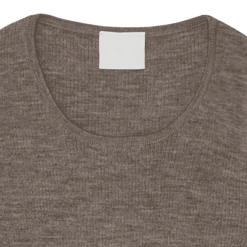 FUB / Rib Uld Bluse / Beige melange — billede 3