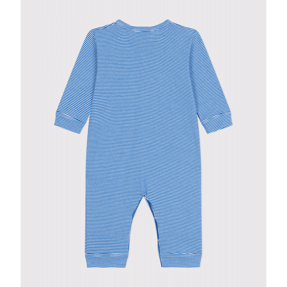 Petit Bateau / heldragt uden fødder / blå striber — billede 2