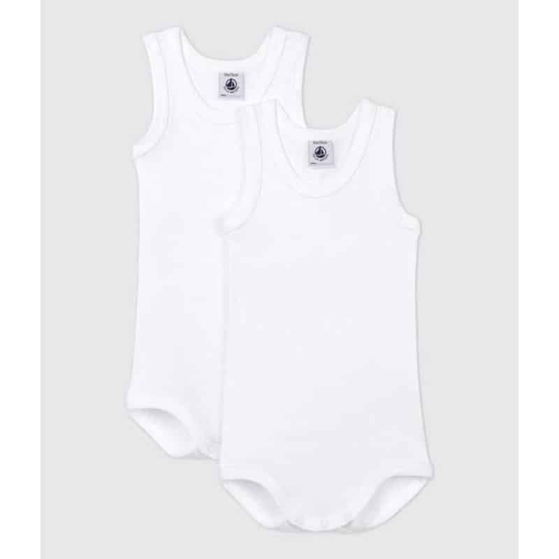 Petit Bateau / 2 pak body uden ærmer / hvid