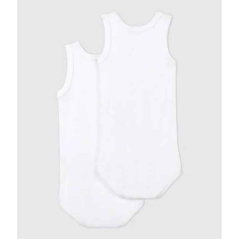 Petit Bateau / 2 pak body uden ærmer / hvid — billede 2