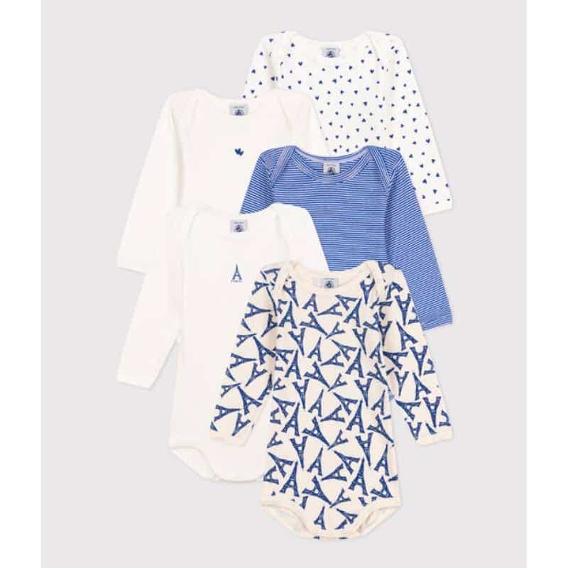 Petit Bateau / 5 pak body / blå paris